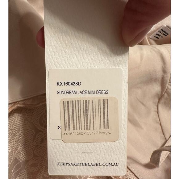 Revolve Keepsake The Label Sundream Lace Mini Dress Pink Size Large NWT - Picture 5 of 9